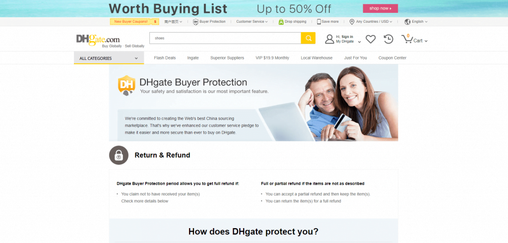 Dhgate Käuferschutz