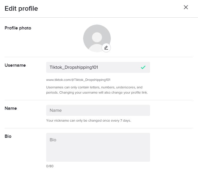 создать аккаунт дропшиппинга tiktok