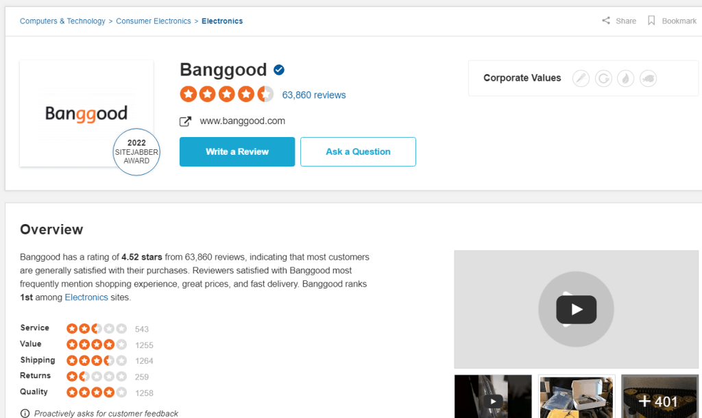 Avaliação da banggood Avaliação da banggood